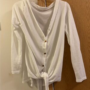 Women's White Button-Down Top
